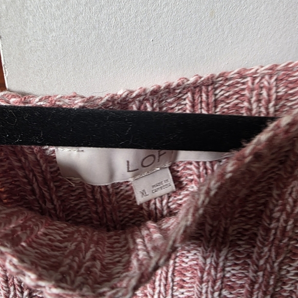 LOFT Women's Pink Knit Crew Neck Sweater - Picture 3 of 4